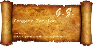 Gangetz Zebulon névjegykártya